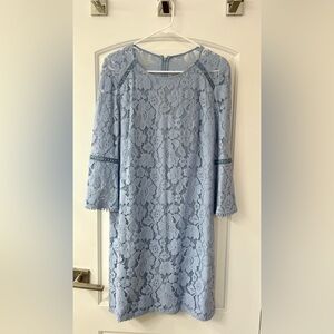 Vince Camuto Sky Blue Lace Long Sleeve Dress